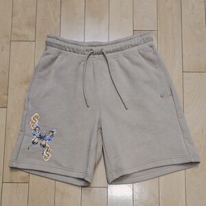 Jordan Beige Athletic Shorts with Butterfly Design